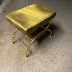 Vintage-Hocker im Hollywood Regency- oder Curule-Stil